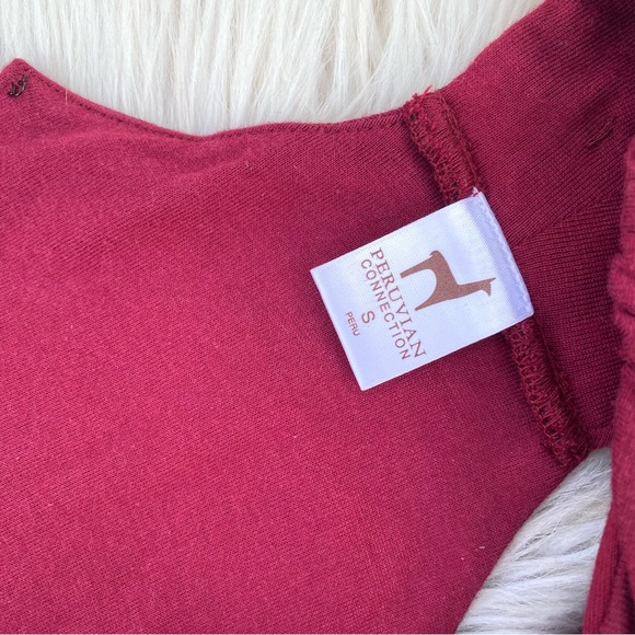 Peruvian Connection red fit flutter mid dress small - Picture 2 of 5